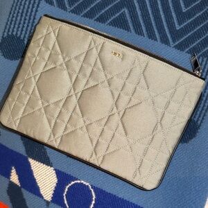 Dior Light Blue Quilted Clutch